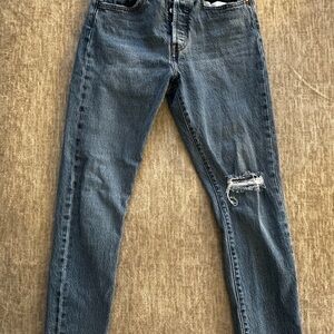 Levi's Blue Skinny Jeans with Distressed Detail